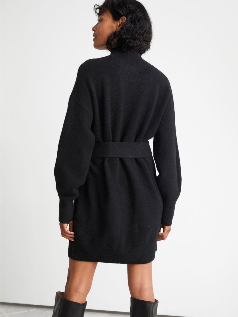 & Other Stories Belted Knitted Dress Black Size Small NWT - Picture 3 of 11